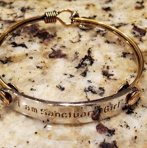 Silver & Gold Bangle Bracelet I Am Sanctuary Girl